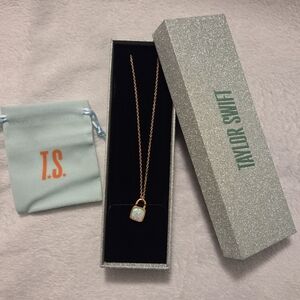 Taylor Swift New The Life of a Showgirl Opalite Gold Tone Lock Necklace TLOAS